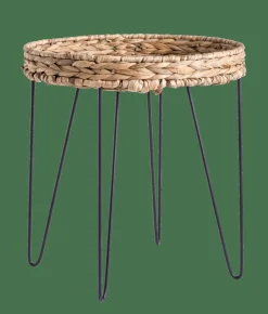 AKELA Table D'appoint Noir, Naturel