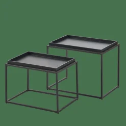 APOLLO Table D'appoint Set De 2 Noir