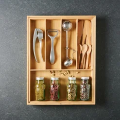 BAMBOO Organisateur Tiroir Escamotable Naturel