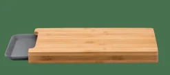BAMBOO Planche à Découper Avec Récipient Gris, Naturel