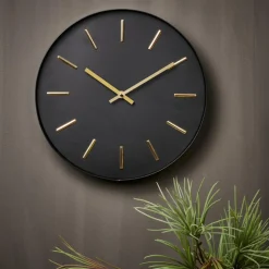 BLACK Horloge Murale Noir