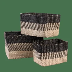 BOBO Panier Tiroir Noir, Naturel