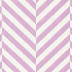 CHEVRON Set De 20 Serviettes Mauve