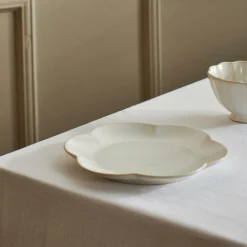 DAHLIA FLOWER Assiette Blanc
