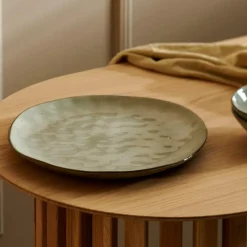 EARTH LAGOON Assiette Plate Vert Clair