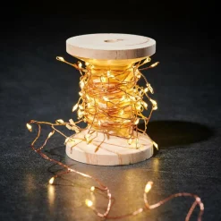 ELLI Guirlande Lumineuse Avec 100 LEDS Cluster Cuivre