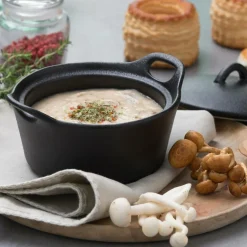 FERO Pot Allant Au Four Avec Couvercle 40 CL Noir