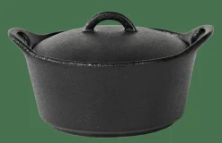 FERO Pot Allant Au Four Avec Couvercle 40 CL Noir