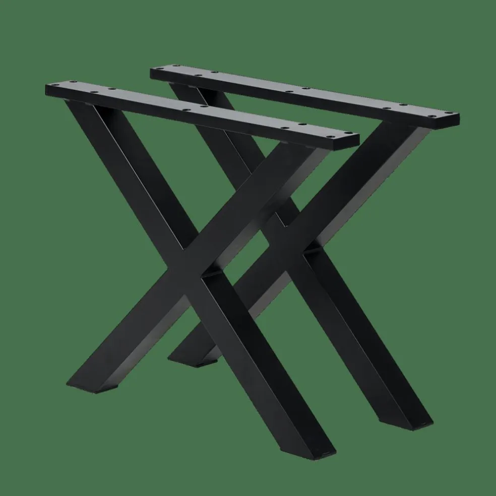 FORMAX Table De Jardin Avec Pieds X Natural/noir