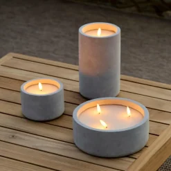 FUEGO Bougie Solaire LED Gris Clair