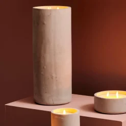 FUEGO Bougie Solaire Led Gris Clair