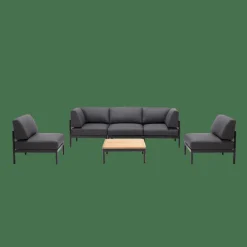 HANNA Lounge Teck Fauteuil Noir