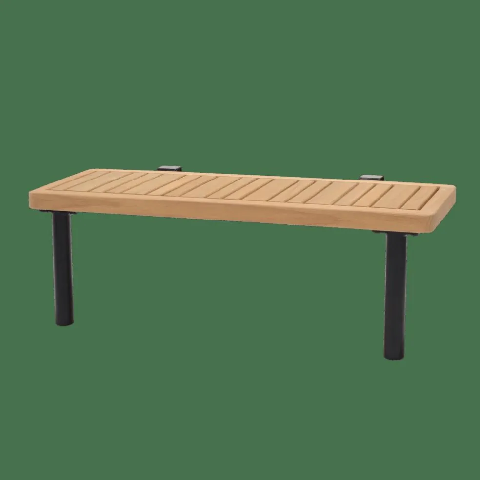 HANNA Lounge Teck Table D'appoint Noir, Naturel