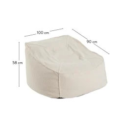 JACKI Fauteuil Pouf Poire Blanc