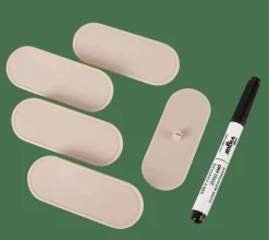JACQUI Storage étiquettes Et Feutre Pour Caisse Pliante Beige