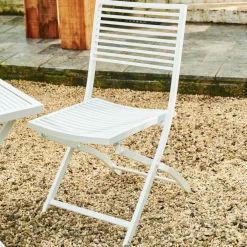 JESSE Chaise Pliante Blanc, Beige