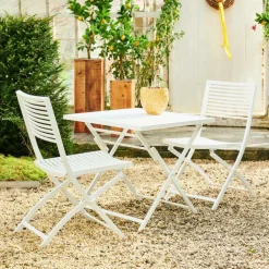 JESSE Chaise Pliante Blanc, Beige