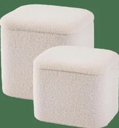 LIAM Pouf Avec Rangement Blanc