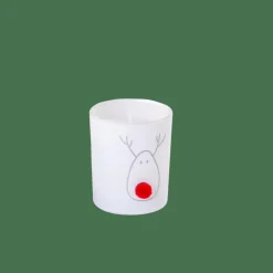 NOSE Bougie Dans Un Verre Blanc, Rouge, Doré