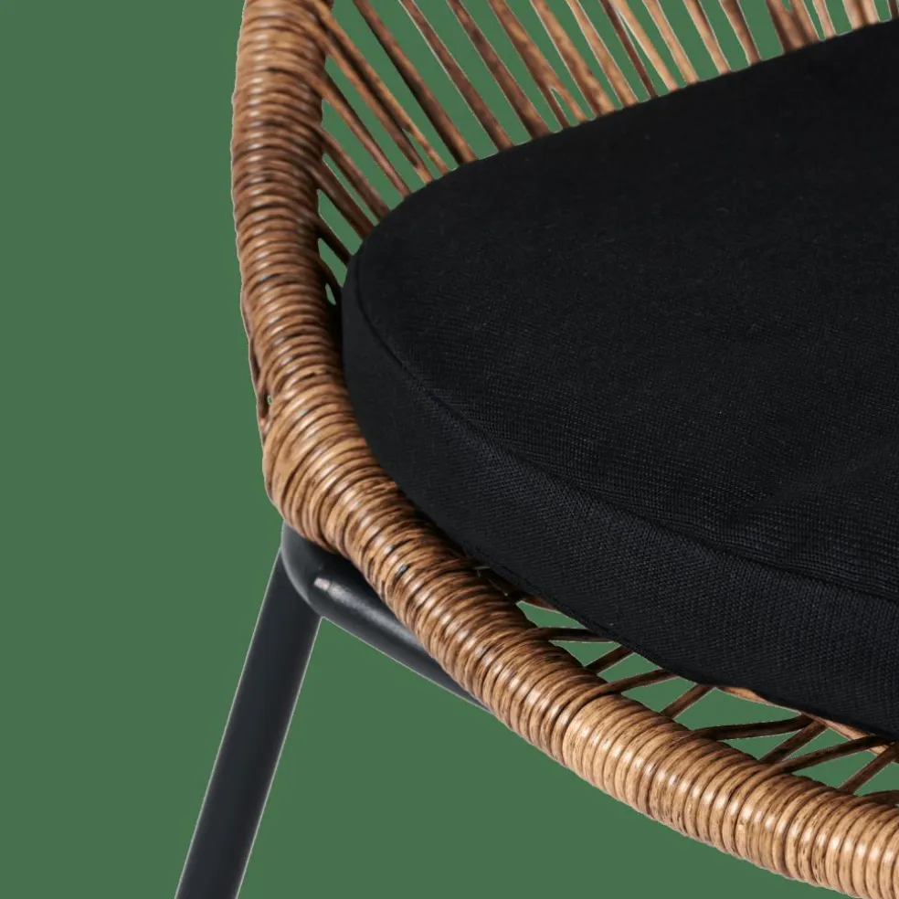 PAPAYO Chaise Lounge Avec Coussin Naturel