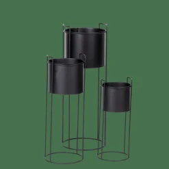 PLUTO Pot De Fleurs Noir