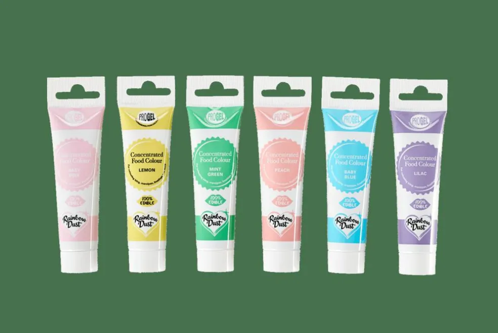 RAINBOWDUST 6 Gels Colorants Pâte à Sucre Couleurs Pastel Diverses Couleurs