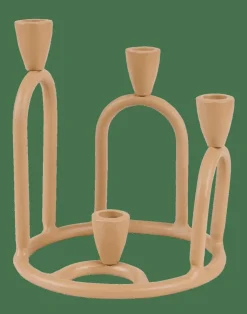 RINGS Bougeoir Pour 4 Bougies Brun Clair