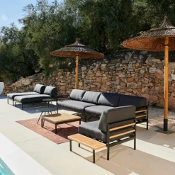 TEAK LUXE Chaise Longue Naturel