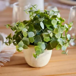 TERRA Pot Avec Plante Blanc, Vert