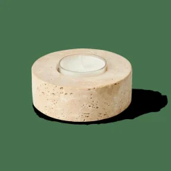 TRAVERTIN Support Bougie Chauffe-plat Naturel