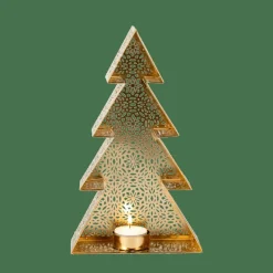 TREE Support Bougie Chauffe-plat Doré