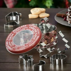 X-MAS Emporte-pièces Set De 8 En Boîte Métallique Argent