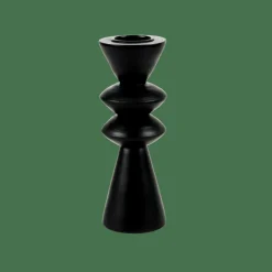 ZIGZAG Support Bougie Chauffe-plat Noir